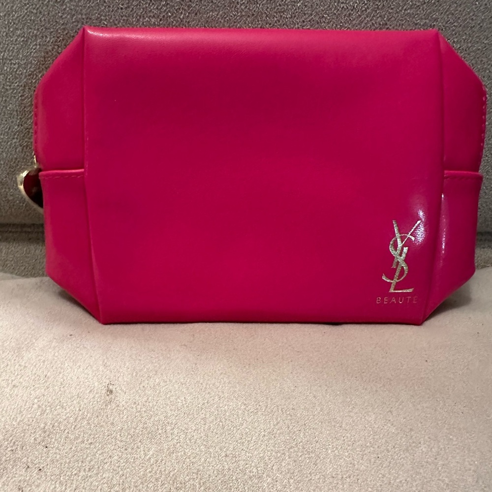 Pink YSL Beaute Makeup Bag
